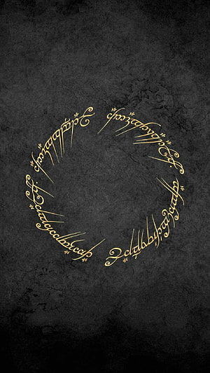 Lord of the Rings Elvish Script Circle on Dark Stone Texture HD phone wallpaper