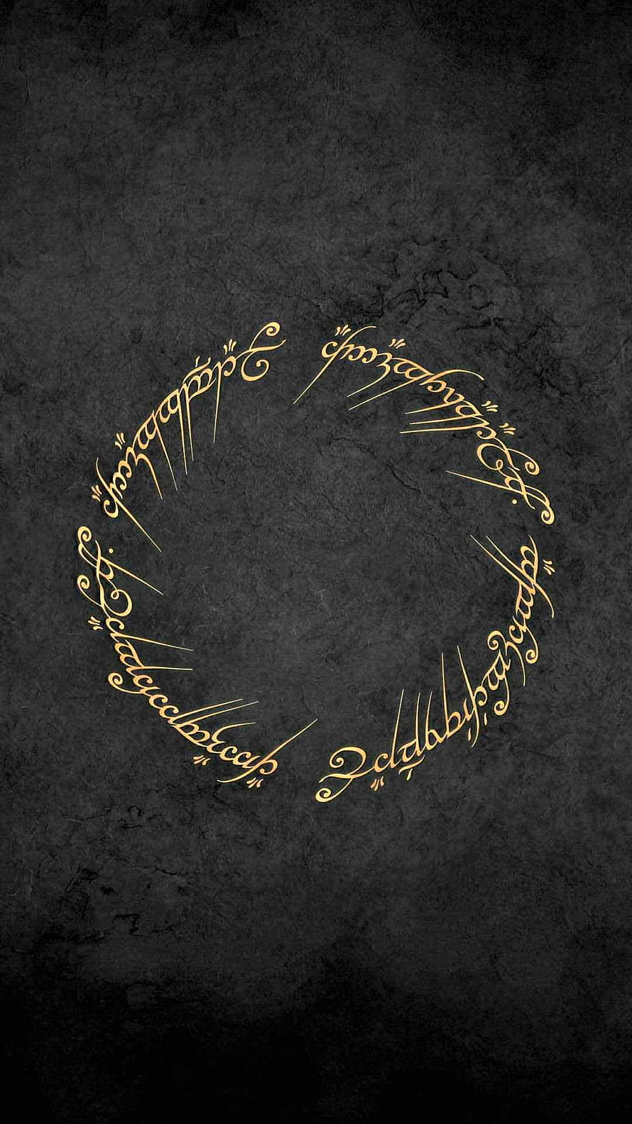 Lord of the Rings Elvish Script Circle on Dark Stone Texture HD phone wallpaper