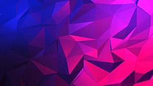 Abstract Low Poly Geometric Background With Blue And Pink Gradient Triangles HD wallpaper