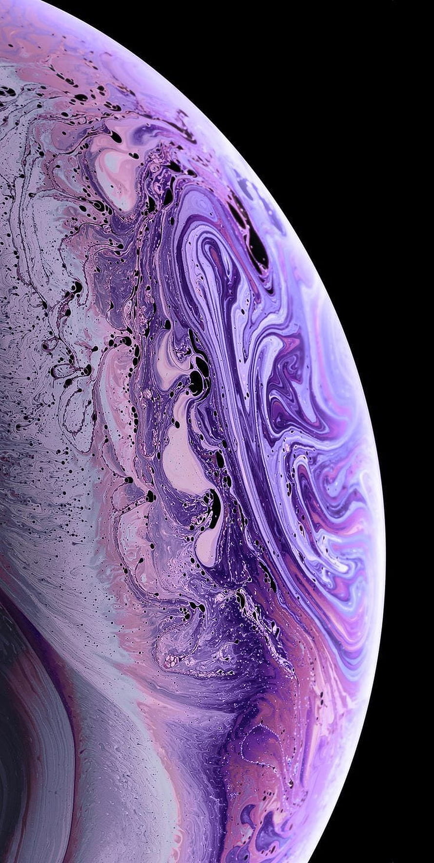Abstract Purple and Pink Fluid Art Sphere on Black Background HD phone wallpaper