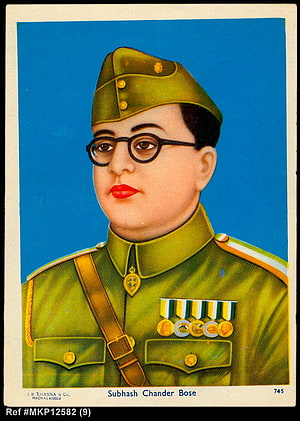 Subhash Chandra Bose Military Portrait Illustration HD phone wallpaper