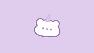 Cute White Unicorn Head Illustration on Pastel Purple Background HD wallpaper