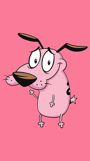 Courage the Cowardly Dog Cartoon Character on Pink Background HD phone wallpaper