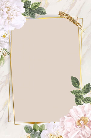 Elegant Watercolor Floral Wedding Frame with Gold Accents on Marble Background HD phone wallpaper