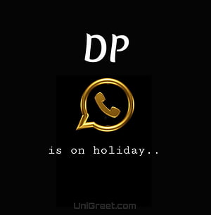 Golden WhatsApp Logo With Holiday Status Text On Black Background HD phone wallpaper