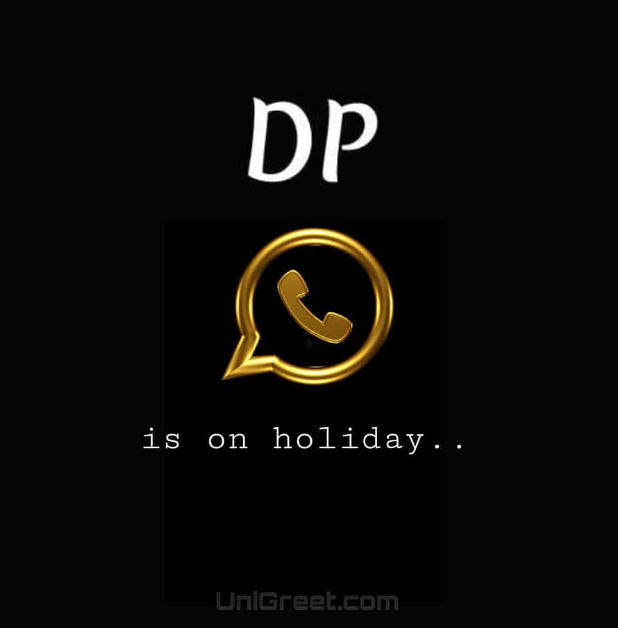 Golden WhatsApp Logo With Holiday Status Text On Black Background HD phone wallpaper