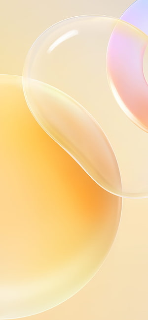 Soft Pastel Abstract 3D Bubbles with Warm Yellow and Pink Gradients HD phone wallpaper
