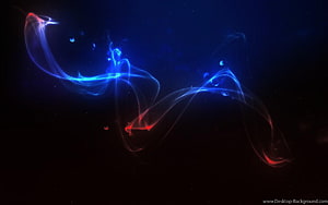 Abstract Laser Light Trails in Blue and Red on a Dark Background HD wallpaper
