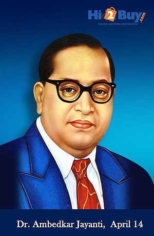 Portrait of Dr. B.R. Ambedkar in Blue Suit and Red Tie for Ambedkar Jayanti HD phone wallpaper
