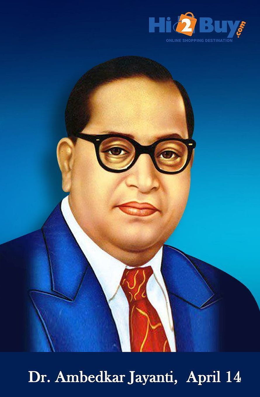Portrait of Dr. B.R. Ambedkar in Blue Suit and Red Tie for Ambedkar Jayanti HD phone wallpaper