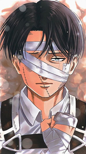 Levi Ackerman Bandaged Portrait Anime Character Wallpaper, Pinterest, levi sad HD phone wallpaper