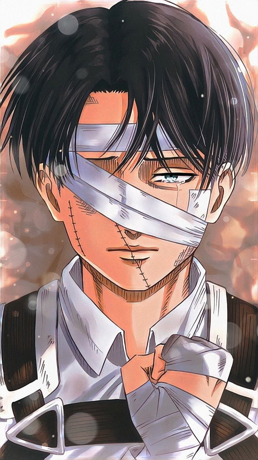 Levi Ackerman Bandaged Portrait Anime Character Wallpaper, Pinterest, levi sad HD phone wallpaper