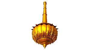 Golden Hanuman Gada Mace Weapon 3D Render with Lotus Petals and Spiked Crown, gada weapon 3D model FBX MAcgtrader · In stock, hanuman gada HD wallpaper