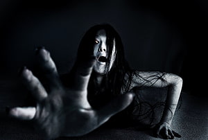 Terrifying Ghost Woman Reaching Forward in Dark Horror Scene, real scary ghost, #Scary HD wallpaper