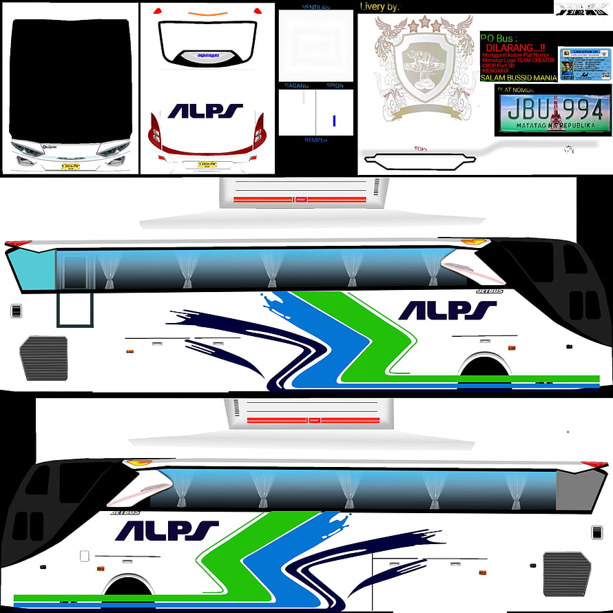 ALPS Bus Livery Design Template with Blue and Green Graphics HD phone wallpaper
