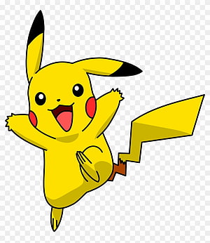 Cheerful Pikachu Jumping with Open Arms on Transparent Background HD phone wallpaper