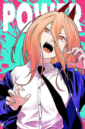 Power from Chainsaw Man Anime Character with Pink Hair and Horns in School Uniform, power chainsaw man HD phone wallpaper