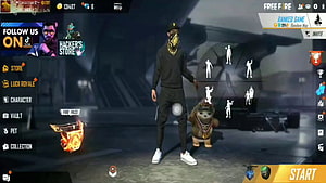 Free Fire Lobby Screenshot Featuring Character Outfit and Pet Companion HD wallpaper