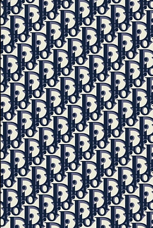 Dior Oblique Monogram Pattern Wallpaper in Navy Blue and Cream HD phone wallpaper