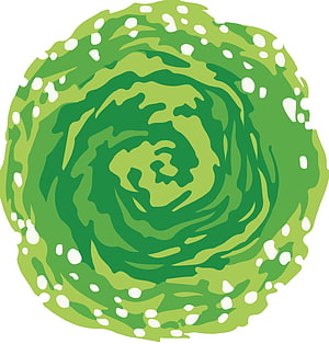 Rick And Morty Green Portal Vortex with Swirling Energy and White Bubbles HD phone wallpaper