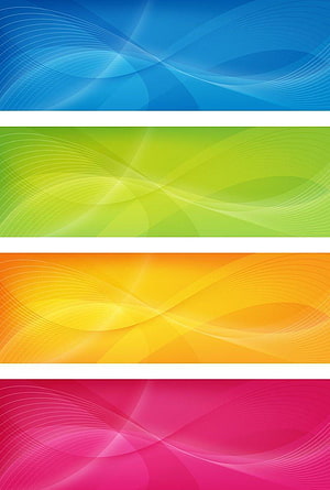 Set of Four Colorful Abstract Wavy Line Banners with Blue, Green, Orange, and Pink Gradients HD phone wallpaper