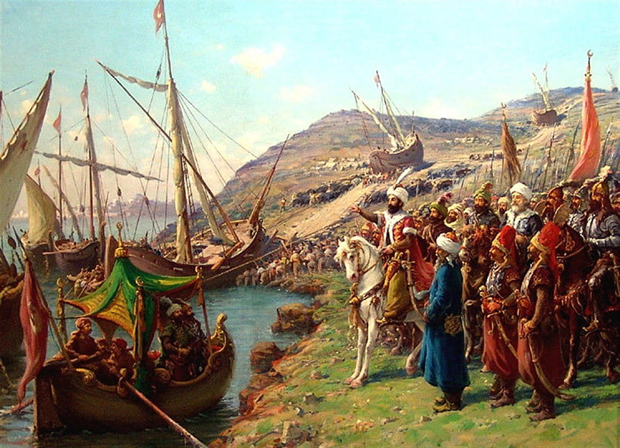 Fatih Sultan Mehmet II on White Horse at Ottoman Naval Landing, Ottoman Empire, Turkish, Fatih Sultan Mehmet, mehmed ii HD wallpaper