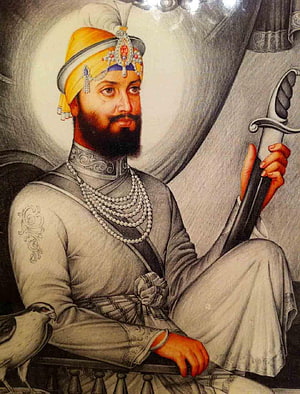 Portrait of Maharaja Ranjit Singh with Falcon and Sword HD phone wallpaper