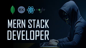 MERN Stack Developer Concept with Hooded Hacker and Tech Logos HD wallpaper