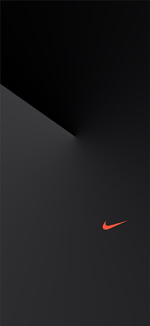Minimalist Nike Swoosh Logo on Dark Geometric Background HD phone wallpaper