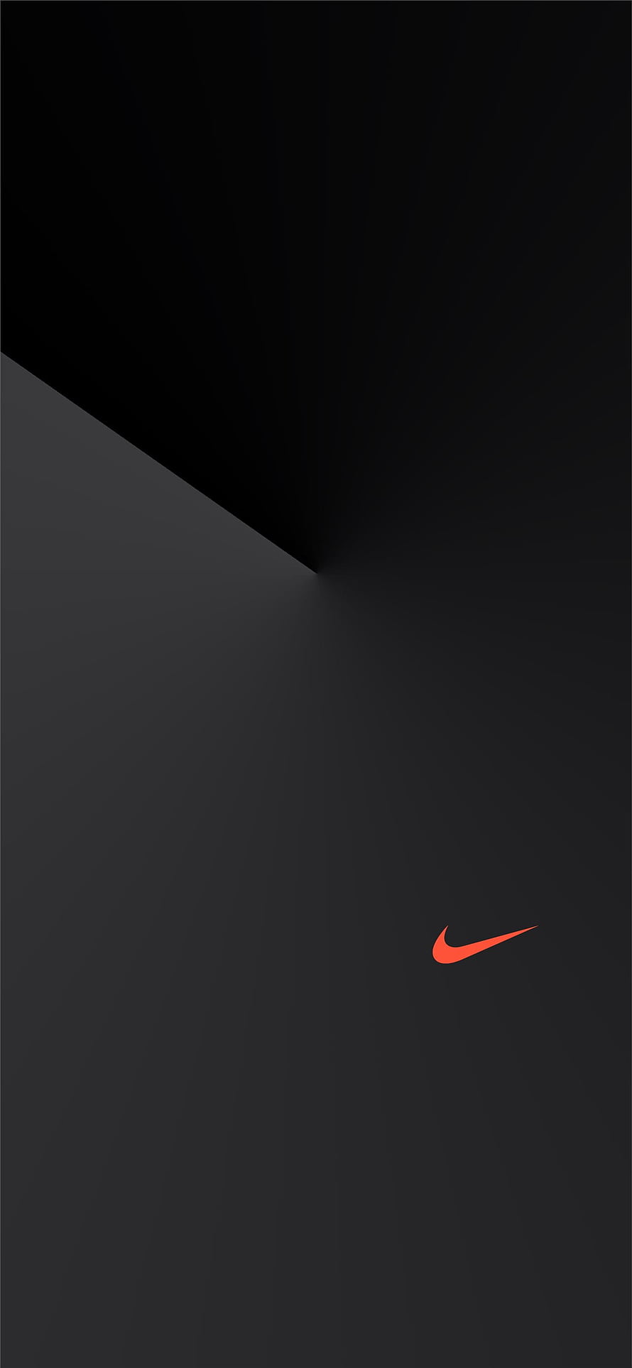 Minimalist Nike Swoosh Logo on Dark Geometric Background HD phone wallpaper