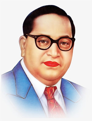 Painted Portrait of B R Ambedkar in Blue Suit and Red Tie HD phone wallpaper