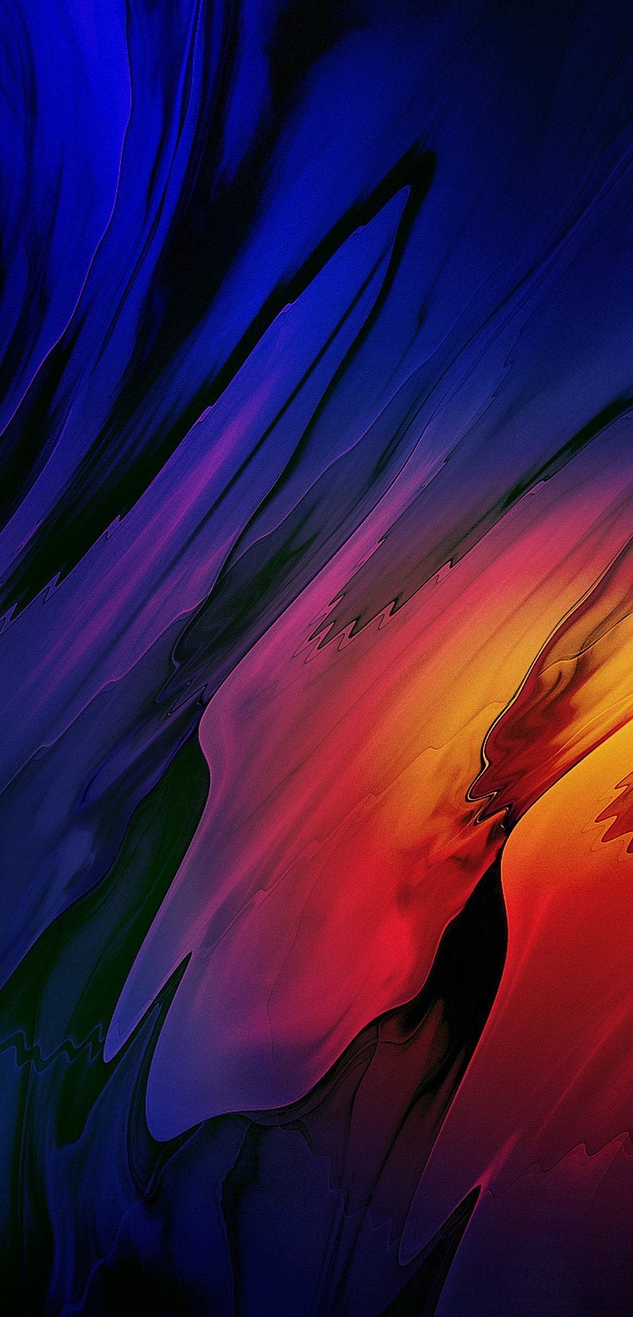 Abstract Fluid Art Wallpaper With Vibrant Blue, Purple, Red, and Orange Liquid Swirls HD phone wallpaper