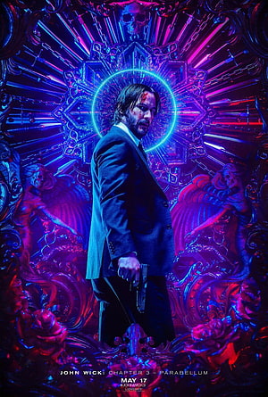 John Wick Chapter 3 Parabellum Neon Poster Keanu Reeves HD phone wallpaper