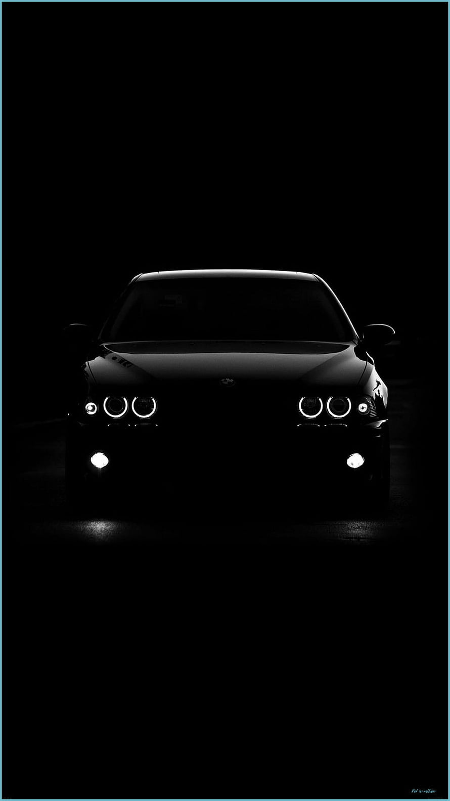 BMW M3 E46 Front View with Angel Eyes Headlights in Dark Minimalist Setting HD phone wallpaper