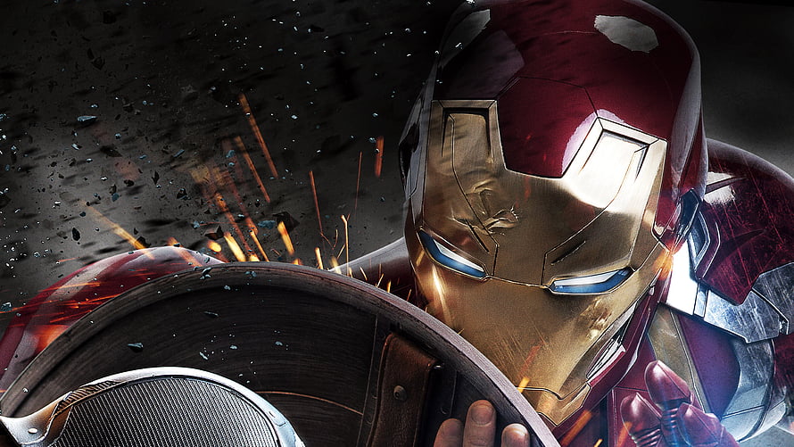 Iron Man Battle Damage Close-Up with Repulsor and Sparks, iron man, avengers ironman, marvel HD wallpaper