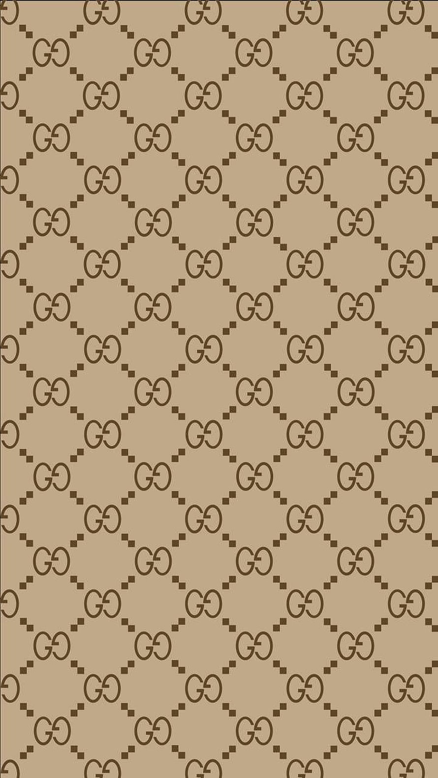 Gucci GG Monogram Canvas Pattern Wallpaper in Beige and Brown HD phone wallpaper