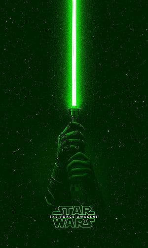 Star Wars The Force Awakens Green Lightsaber Wallpaper HD phone wallpaper