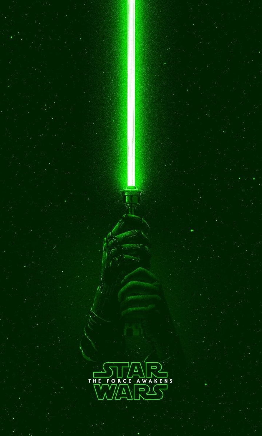 Star Wars The Force Awakens Green Lightsaber Wallpaper HD phone wallpaper