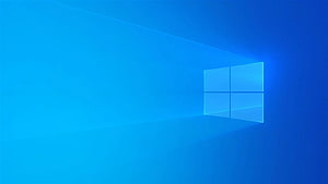 Windows 10 Default Blue Wallpaper with Glowing Window Logo HD wallpaper