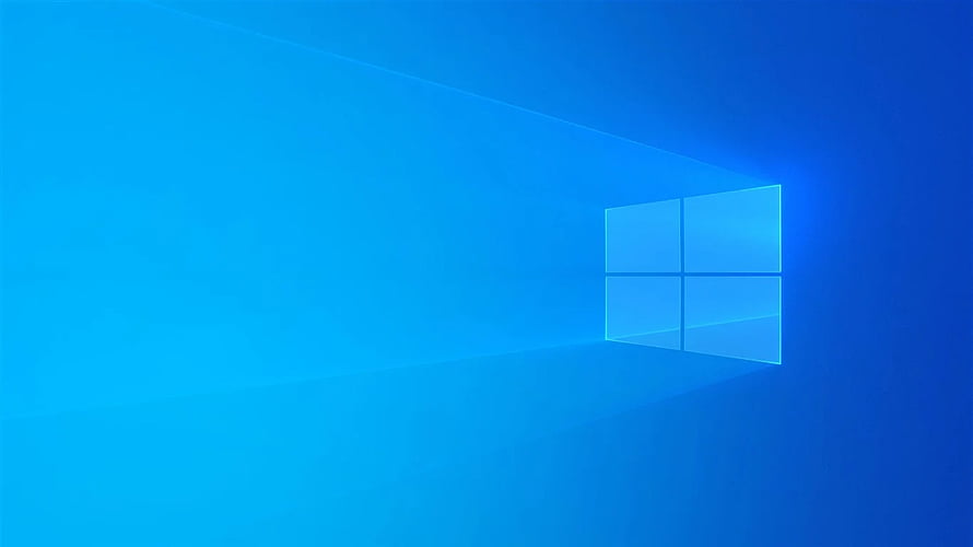Windows 10 Default Blue Wallpaper with Glowing Window Logo HD wallpaper