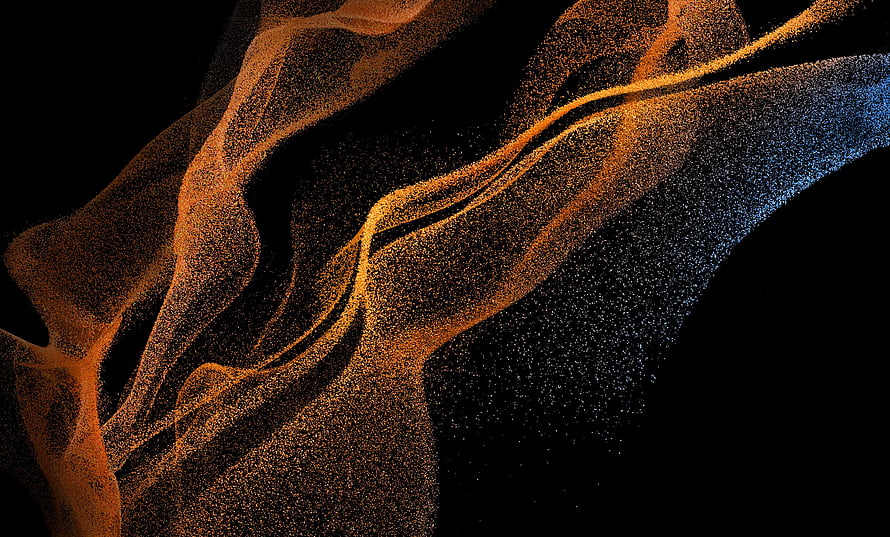 Abstract Orange and Blue Particle Wave Digital Art Wallpaper HD wallpaper