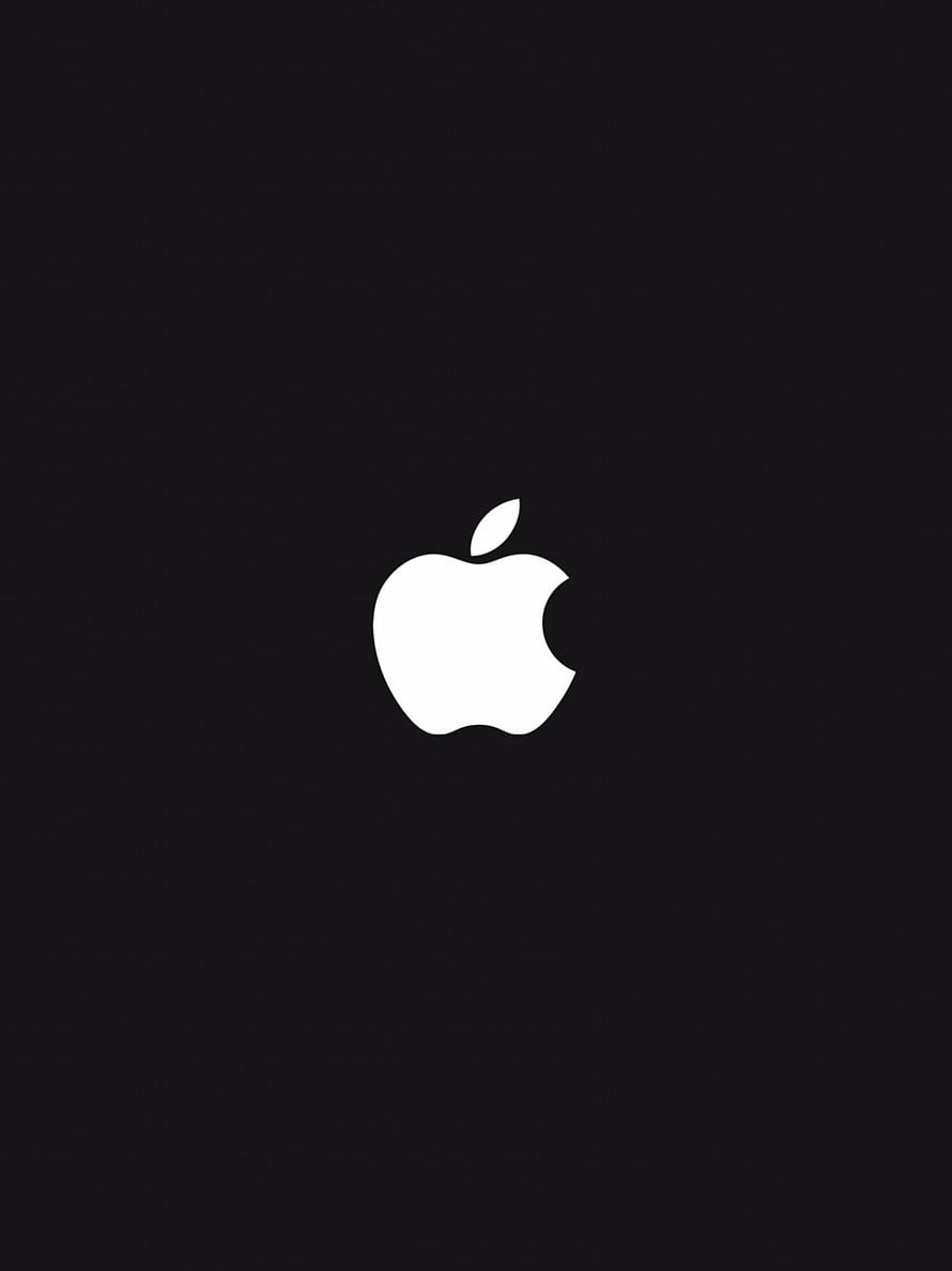 Minimalist Apple Logo on Black Background HD phone wallpaper
