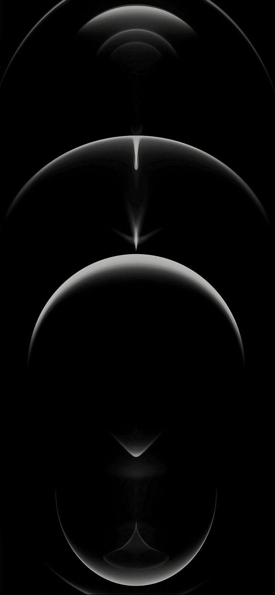 Abstract Black and White Geometric Spheres with Fluid Connections HD phone wallpaper