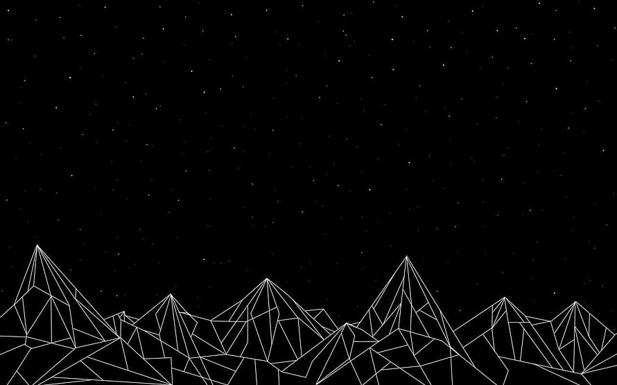 Minimalist Geometric Mountain Range Under a Starry Night Sky HD wallpaper
