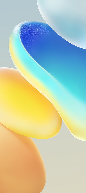 Abstract 3D Render of Smooth Gradient Shapes in Blue, Yellow, and Orange HD phone wallpaper