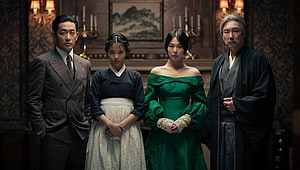 The Handmaiden Cast in Period Costumes Standing in an Ornate Victorian Room HD wallpaper