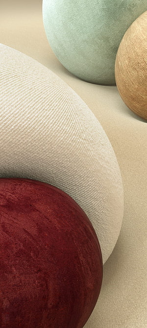 Abstract Textured Spheres in Earthy Tones Minimalist 3D Render HD phone wallpaper
