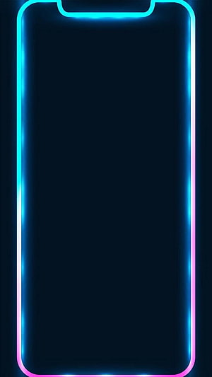 Neon Smartphone Outline Wallpaper With Blue And Pink Gradient Glow HD phone wallpaper