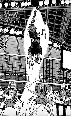 Hinata Shoyo Spiking Volleyball Action Scene Manga Panel, Haikyuu Manga Panel, manga panel HD phone wallpaper