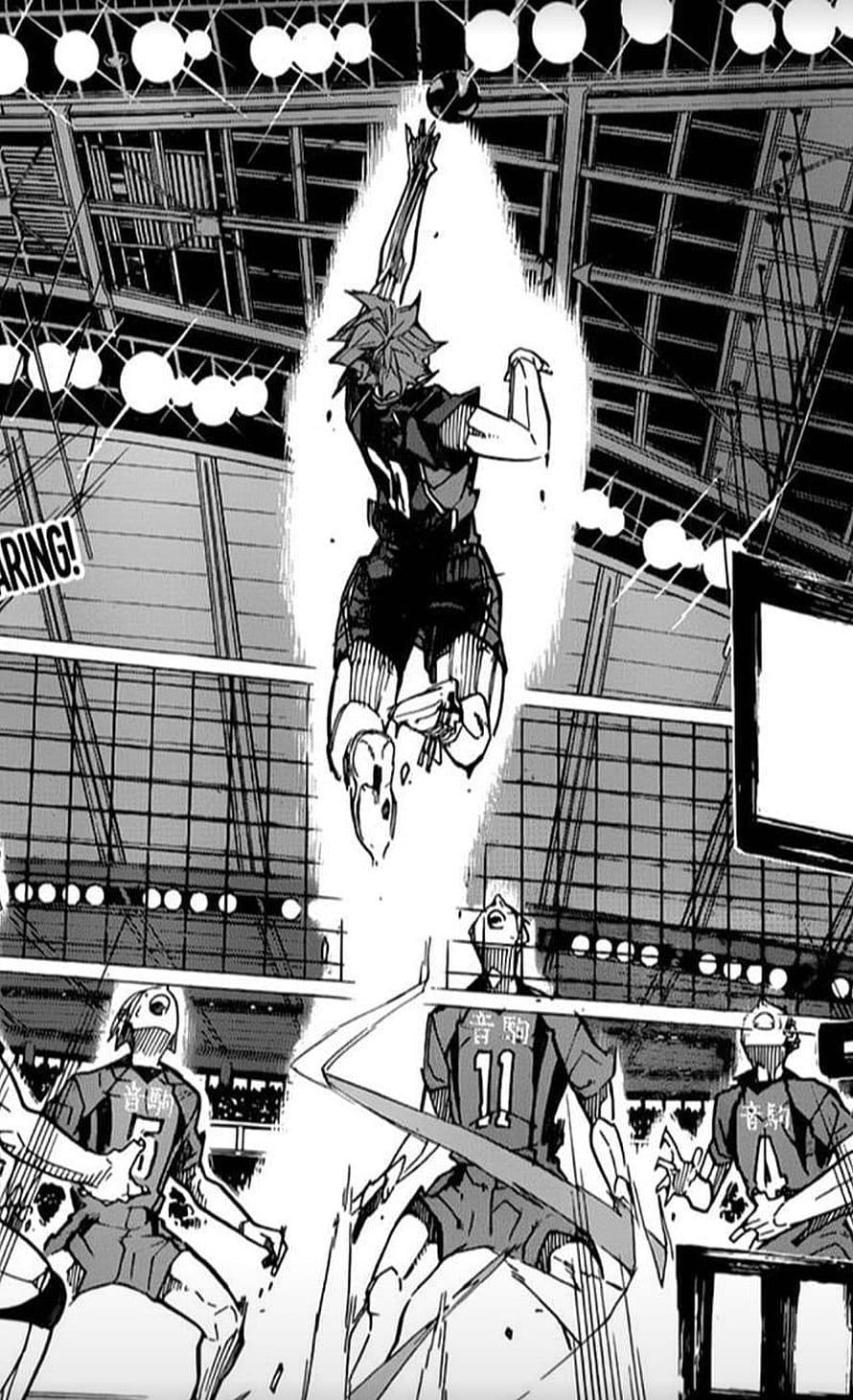 Hinata Shoyo Spiking Volleyball Action Scene Manga Panel, Haikyuu Manga Panel, manga panel HD phone wallpaper